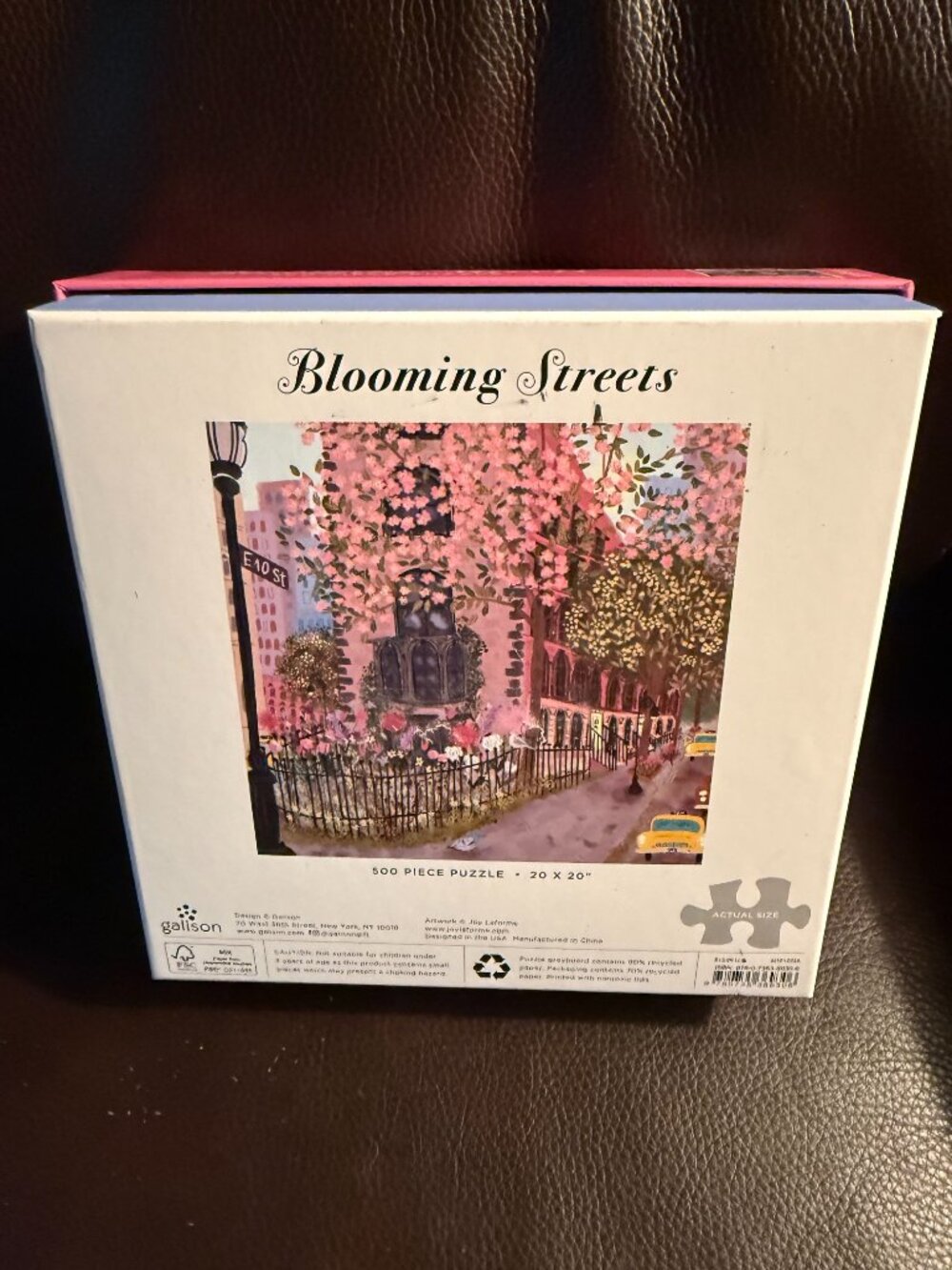 Galison Blooming Streets 500 Piece Puzzle with poster - Picture 3 of 3